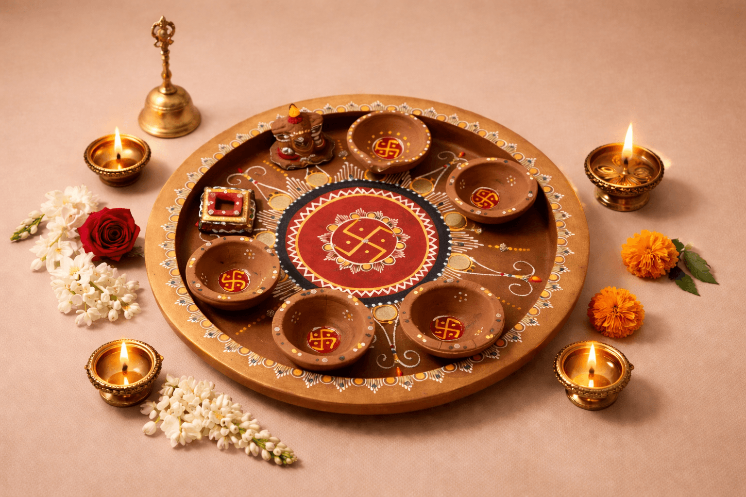 Cow Dung Puja Thali